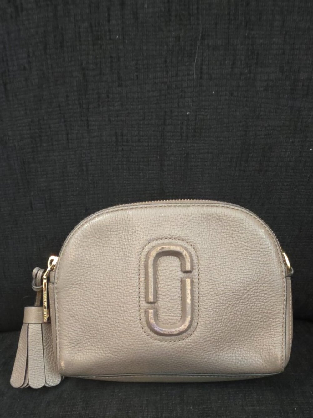 Marc Jacobs Shutter Soft Gray Taupe Leather Crossbody Bag